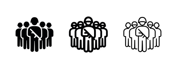 Fototapeta na wymiar Military Troop Icon Set - Group of Soldiers and Infantry Platoon Symbols