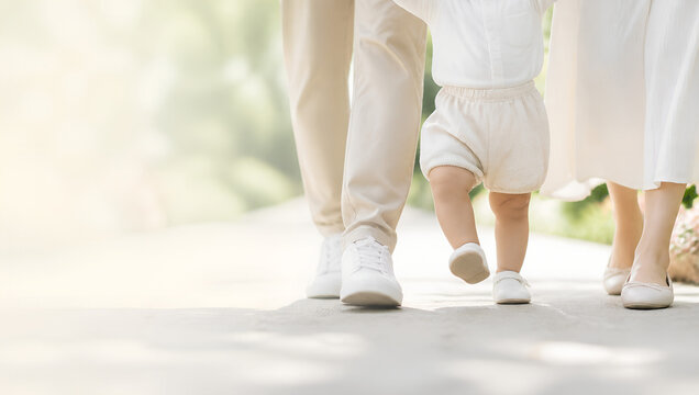 Family Walking Together, a family summer walk