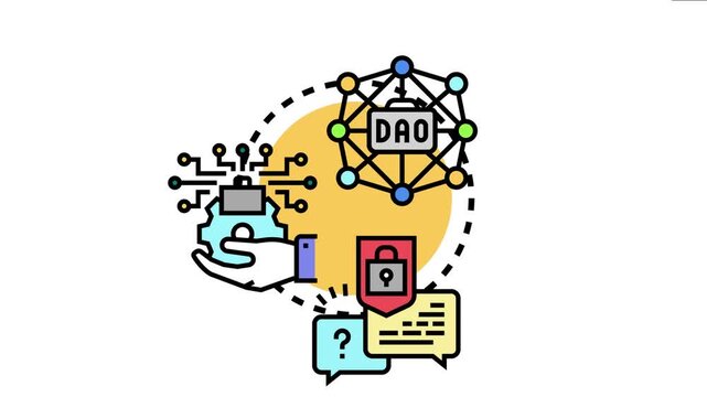 Decentralized autonomous organization - dao - concept digital assets administration, brand protection, and legal aspects using technology and secure communication