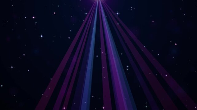 Purple and Blue Spotlight Rays Background with Glowing Particles