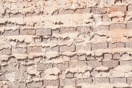 Alte Braun-weisse Steinmauer, Textur, Deutschland, Europa