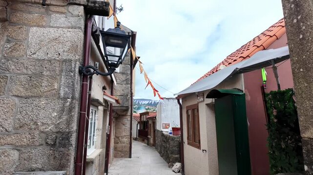 Traditional architecture in the fishing town of Combarro Spain