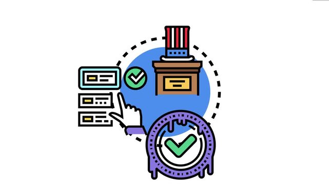 Customer deciding brand allegiance with a selection process, indicating loyalty and preference through voting or completing a choice, symbolizing strong consumer connection