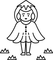 Fototapeta premium Hand drawn strawberry character line art