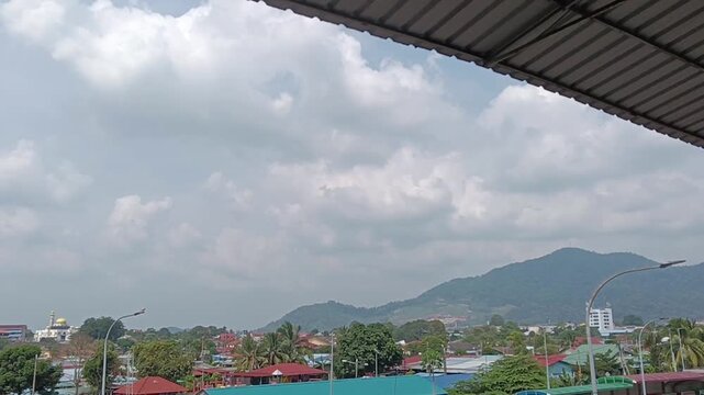 view of town of  kluang, johor, malaysia southeast asia.  tropical country