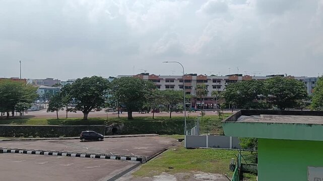 view of town of  kluang, johor, malaysia southeast asia.  tropical country