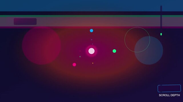 Abstract Glowing Orbs in Deep Space with Depth Scroll Bar