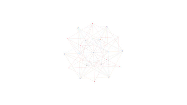 Intricate geometric star pattern formed by sharp thin lines and vertices against black space