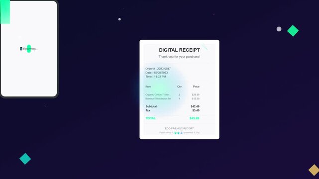 Digital Receipt Display on Mobile Device and Tablet Showing Purchase Summary