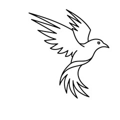 Naklejka premium Outline of a bird in flight