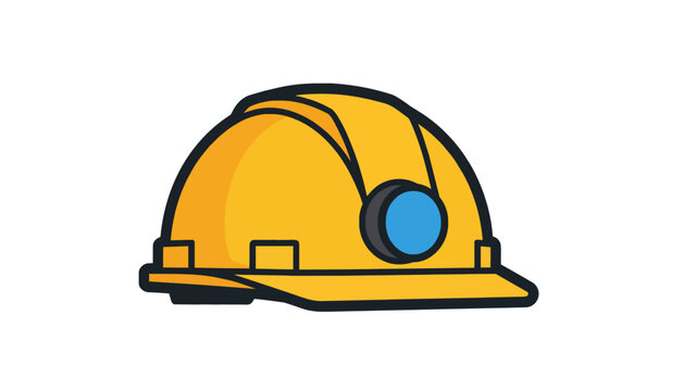 Modern labor day celebration with yellow hard hat icon