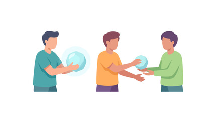 Fototapeta premium Team Collaboration Sharing Innovative Ideas Vector Illustration
