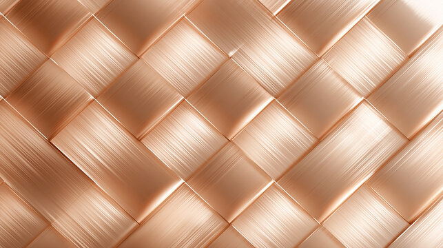 Brushed Copper Woven Metal Texture Pattern Background