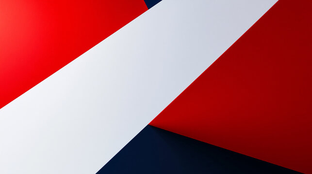 Abstract Geometric Background with Red White and Blue Paper