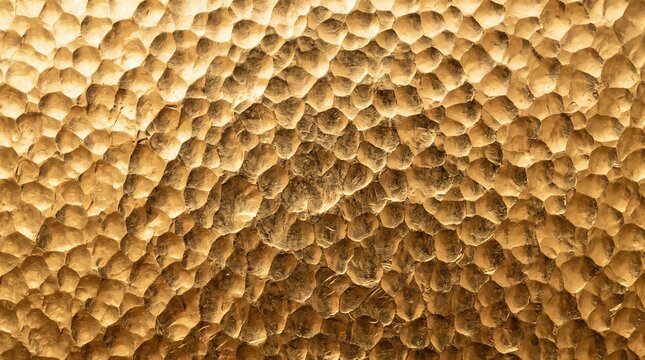 Hammered Golden Metal Texture Background