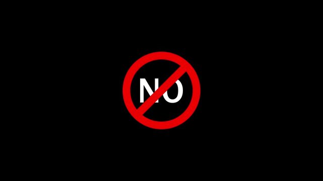 Bold red prohibition symbol with the word &ldquo;NO&rdquo; on a bright green background. Simple warning and restriction graphic representing prohibition, forbidden actions, safety rules,