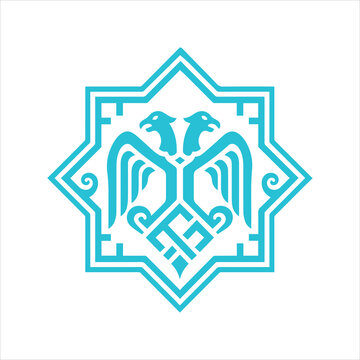 Seljuk logo pattern double head eagle