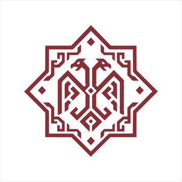 Seljuk logo pattern double head eagle