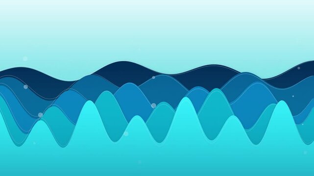 Abstract Layered Blue Waves Ocean Landscape