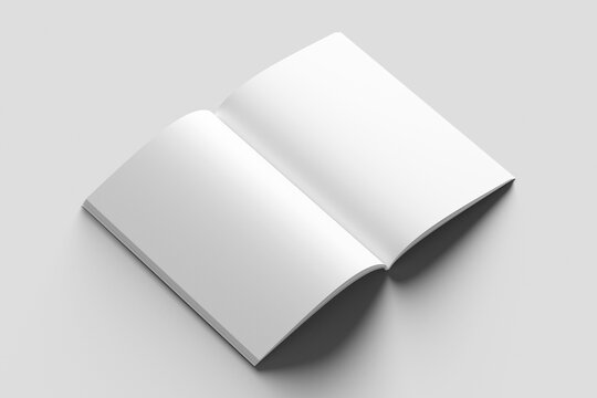 Tabloid 11x17 Inch White Blank 3D Rendering Magazine Mockup