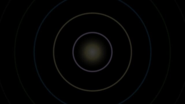 Concentric glowing circles radiate outward creating a seamless looping abstract pattern against a dark background.