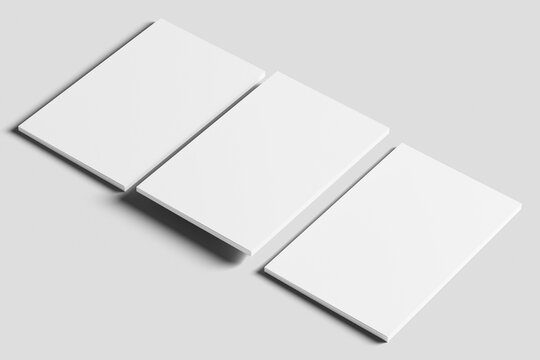 Tabloid 11x17 Inch White Blank 3D Rendering Magazine Mockup
