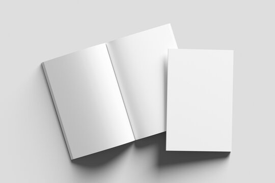 Tabloid 11x17 Inch White Blank 3D Rendering Magazine Mockup