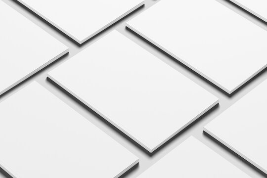 Tabloid 11x17 Inch White Blank 3D Rendering Magazine Mockup