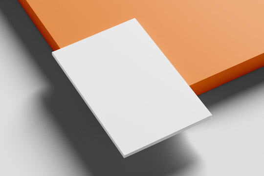 Tabloid 11x17 Inch White Blank 3D Rendering Magazine Mockup