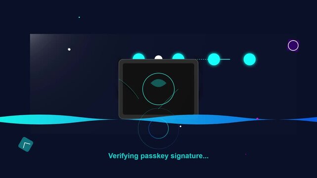 Digital Authentication Interface with Futuristic Eye Icon and Passkey Verification