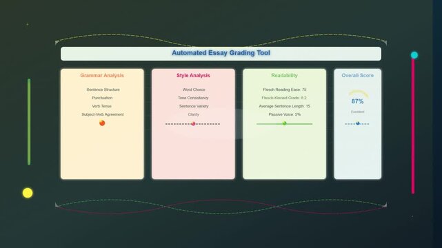 Digital Dashboard of Automated Essay Grading Tool Interface