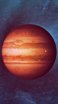 Animation of colourful shapes over planet on sky with stars