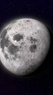Animation of colourful shapes over planet on sky with stars