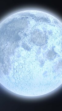 Animation of planet earth with glowing spot of light on blue background