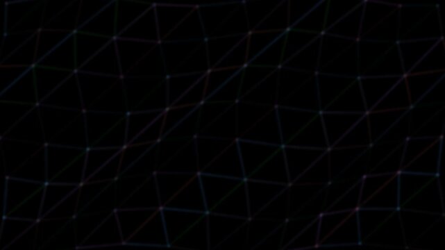 Abstract digital network pattern with glowing nodes and lines forming geometric shapes in a looping sequence.