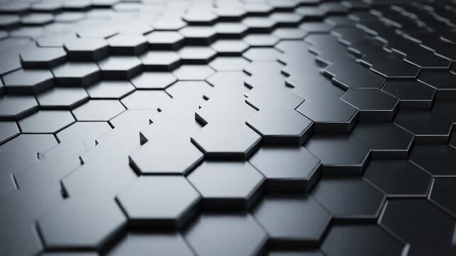 Minimal 3D hexagon wave background, pulsing movement animation