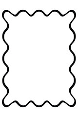 Fototapeta premium Thin Black Wavy Rectangle Frame with Organic Curved Border
