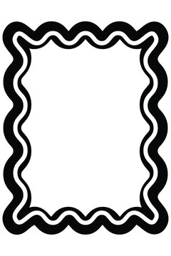 Bold Double Wave Rectangle Frame with Thick Black Border