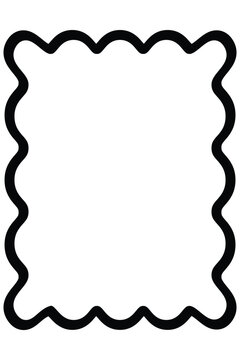 Black Soft Scalloped Rectangle Frame for Elegant Designs