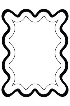 Double Line Wavy Rectangle Frame with Elegant Black Border