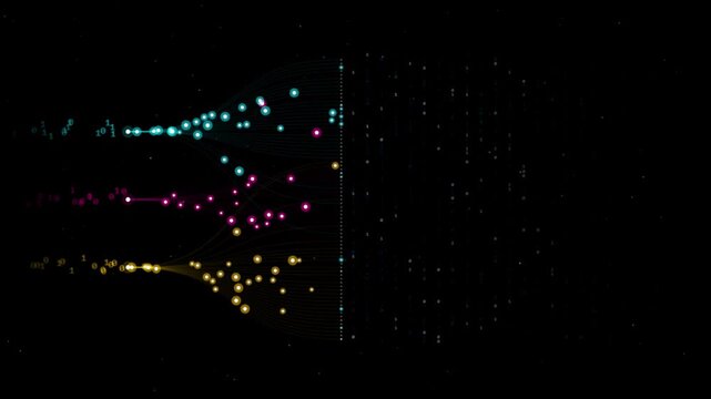Binary Code Data Stream Digital Matrix Technology Background