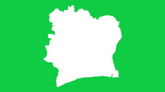 Cote d&rsquo;lvoire wiggle animation map loop green background