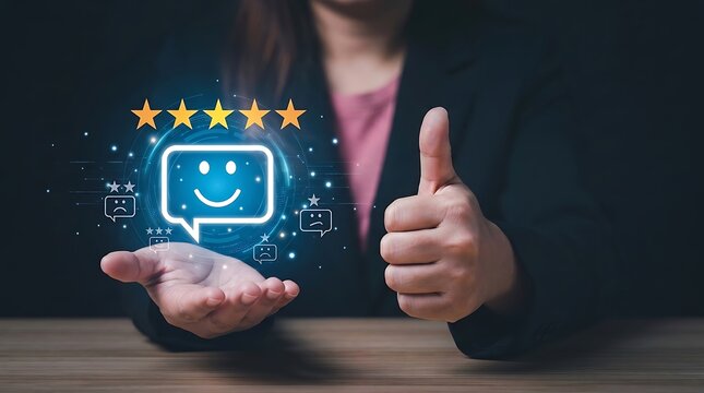 Pixel art game character with happy face on old computer screen and two hands giving thumbs up