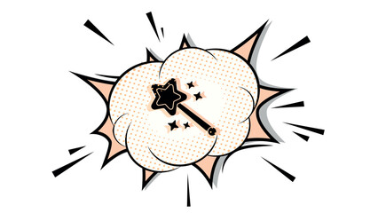 Comic book style magic wand explosion burst element, boom effect. © Premium_art