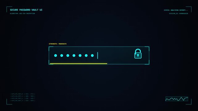 Digital Password Vault Interface Securing Sensitive User Login Credentials Data Flow Motion