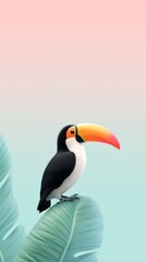 Naklejka premium Toucan toco bird toucan animal person.