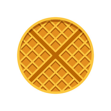 Belgian waffle icon in flat style. Bakery waffle vector illustration on isolated background. Croffle dessert sign business concept.