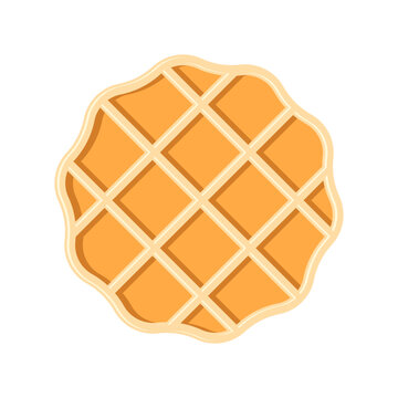 Belgian waffle icon in flat style. Bakery waffle vector illustration on isolated background. Croffle dessert sign business concept.