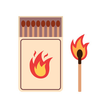 Matches icon in flat style. Matchstick vector illustration on isolated background. Match stick sign business concept.