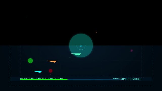 Digital Illustration of Reinforcement Learning Agent Navigating to Target